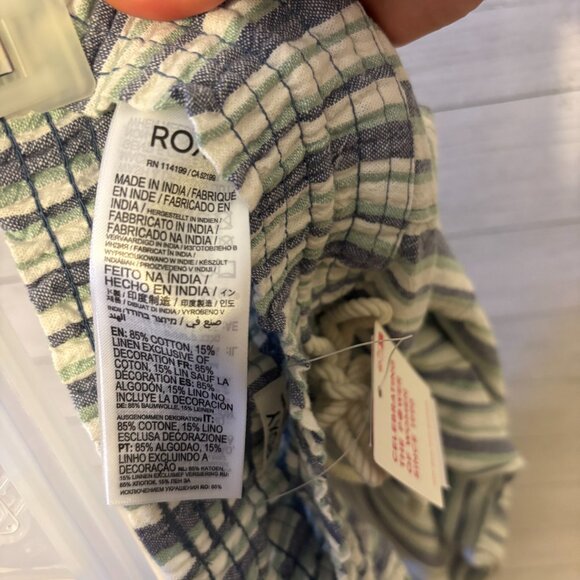 NWT Roxy Oceanside Striped Linen Blend Pants Size Small - Picture 4 of 5